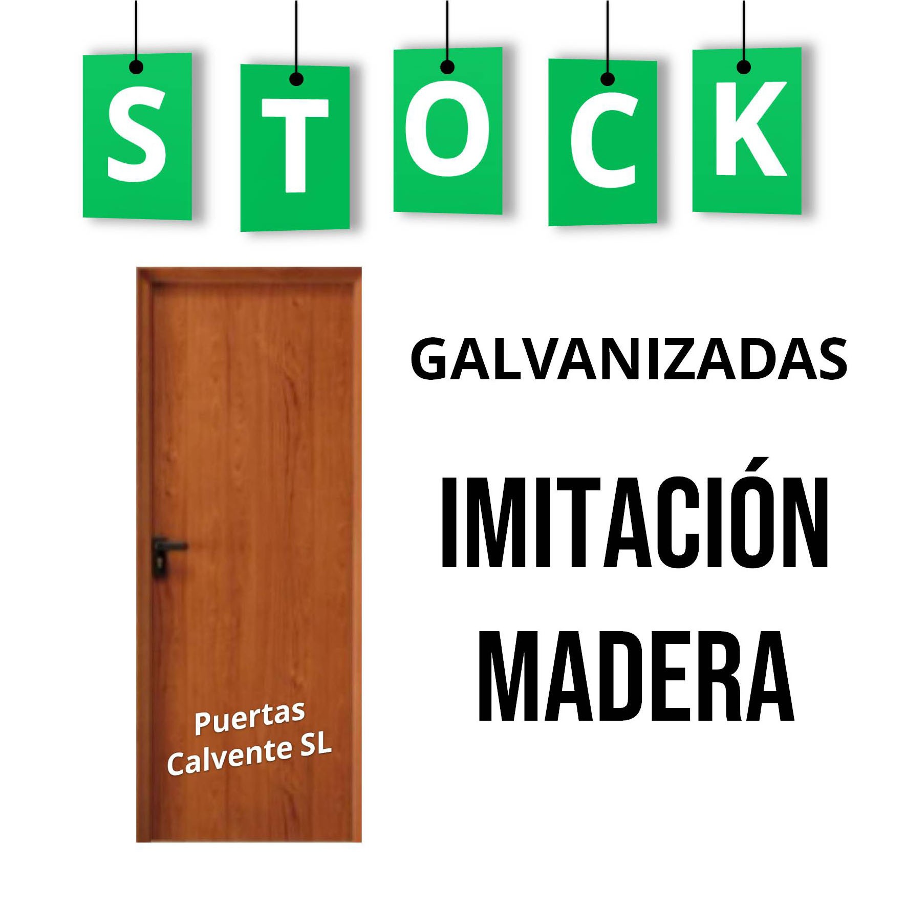 Puerta Galvanizada Lisa Acabado PVC Madera 1 hoja