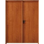 Puerta Galvanizada Lisa Acabado PVC Imitación madera 2 Hojas- Galvanizada cubiera en PVC Imitación madera 2 Hojas