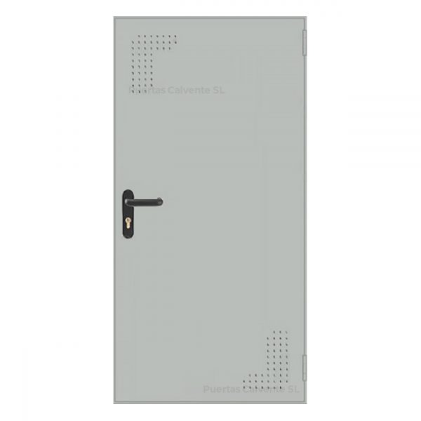 Puerta Galvanizada 1 hoja Altura 210x100 cm RAL 7035 reversible. Puerta de trastero acero galvanizado